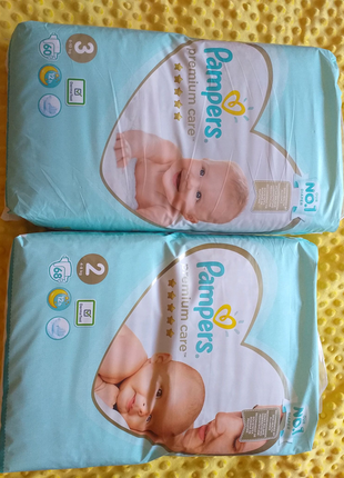 Памперсы  pampers preium care 2 и 31 фото