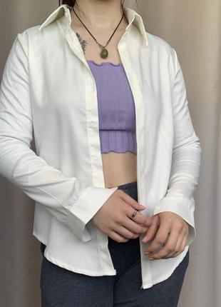 Белая рубашка хлопковая