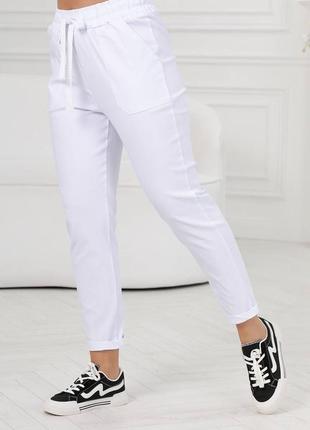 Жіночі штани джинс бенгалін кольори: білий, синій, пудра, лимон