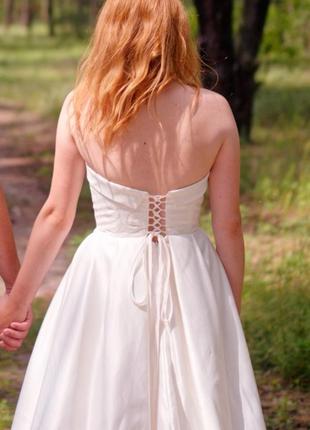 Весільна сукня/сукня молочна/бежева/сукня на випускний.2 фото