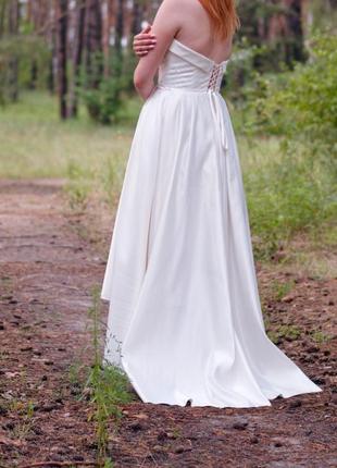 Весільна сукня/сукня молочна/бежева/сукня на випускний.4 фото