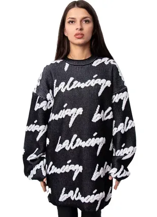 Светр balenciaga signature logo knit sweater