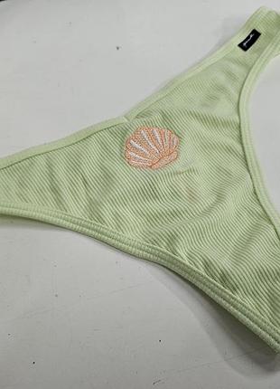 Хлопковые трусики стринги  victorias secret