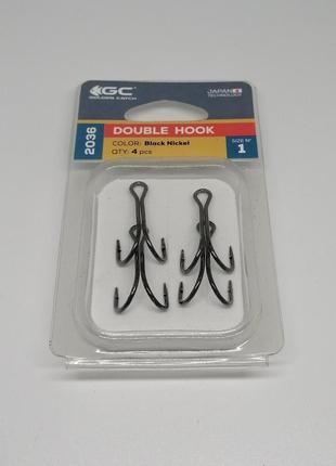 Гачки подвійні рибальські golden catch double hook 2036 n°1