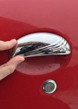 Накладки на ручки (нерж) 2 шт, carmos - турецкая сталь для peugeot 206