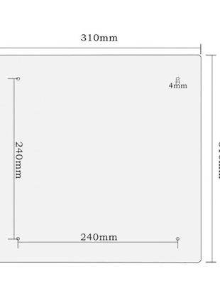 Гарячий стіл для 3d-принтера, mk3 alu 310*310*3мм, 24 в3 фото