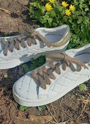 Белые кроссовки elena shoes made in italy (кожа 100%) 4