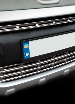 Накладки на решетку радиатора (2 част., нерж.) omsaline - итальянская нержавейка для citroen berlingo