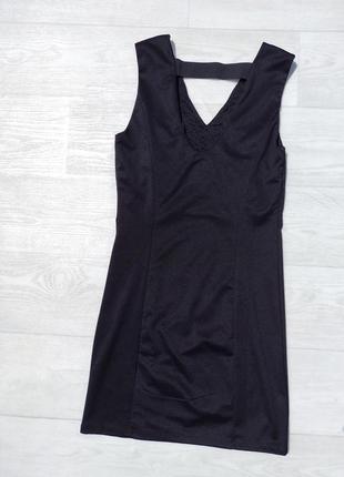 Чёрное элегантное плотное с украшением платье zebra италия6 фото