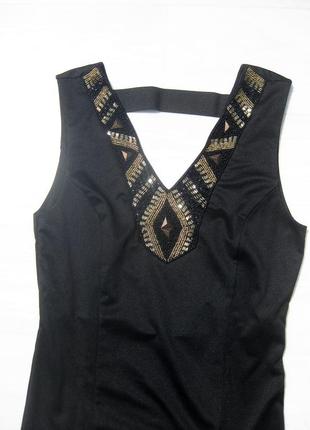 Чёрное элегантное плотное с украшением платье zebra италия2 фото