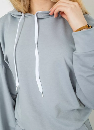 Спорт костюм женский однотонный, цвет светло-серый, 182r011-15 фото