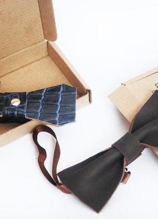 Кожаный галстук-бабочка от мастерской wild2 фото