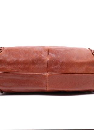Женская кожаная сумка среднего размера на одно отделение vintage 22566 светло-коричневый9 фото