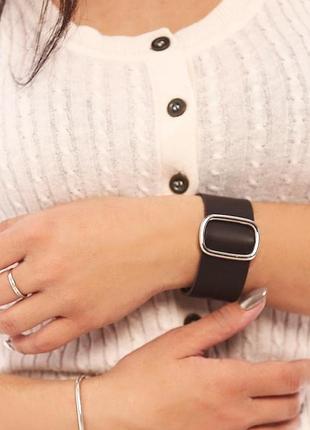 Шкіряний браслет з металевою рамкою від мастерсой wild