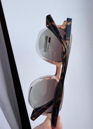 Гарні сонцезахисні окуляри leke polarized lk5004 в прозорій оправі6 фото