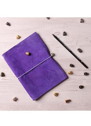 Фиолетовый блокнот с лавандовой бумагой5 фото