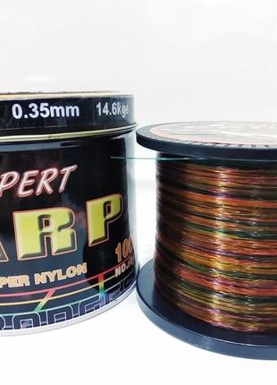 Леска carp expert 1000 м 0.35 мм multicolor волосінь коропова фідерна для риболовлі1 фото