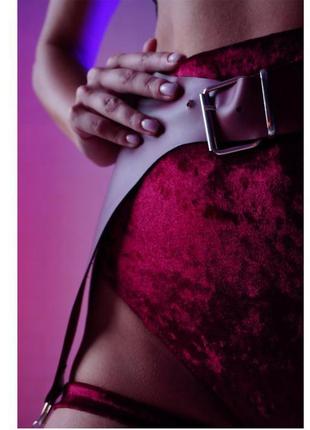 Пояс ремень баска корсет бургунди натуральная кожа