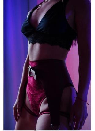 Пояс ремень баска корсет бургунди натуральная кожа