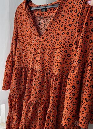 Оранжевое платье платья леопард5 фото