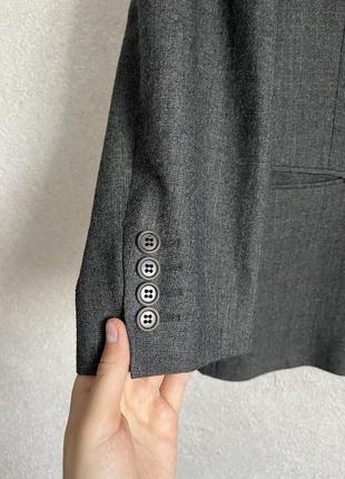 Легкий тоненький вовняний піджак графітового кольору×2 фото