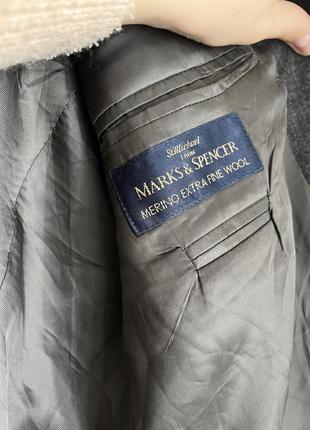 Легкий тоненький вовняний піджак графітового кольору×6 фото