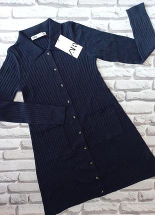 Трикотажное платье zara размер s