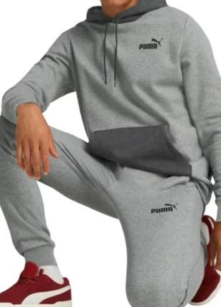 Спортивний костюм чоловічий puma hooded tracksuit сірого кольору4 фото