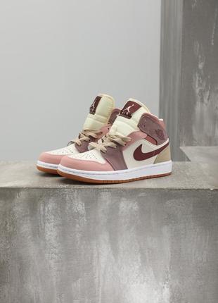 Кросівки вис.air jordan пудра+молоч шкіра 025304 - розмір 38