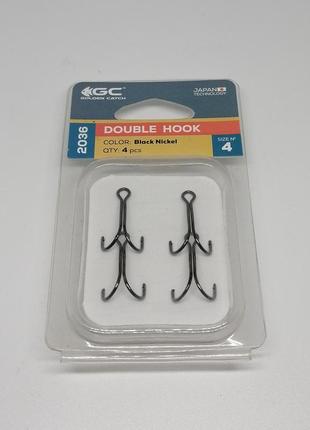 Гачки подвійні рибальські golden catch double hook 2036 n°2