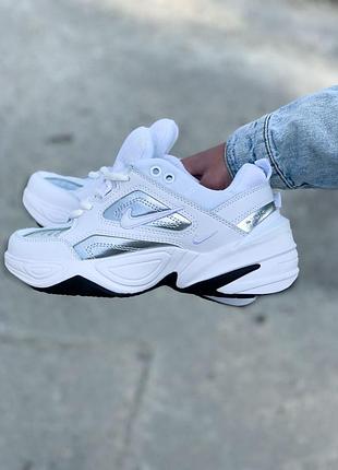 Женские кроссовки nike m2k tekno white/silver