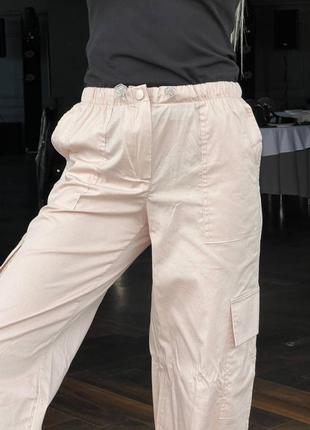 Свободные брюки в стиле карго из хлопка3 фото