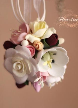 Кулон с цветами  "цветочный фреш"