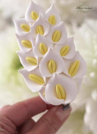 Свадебная заколка для волос с цветами "каллы"