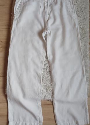 Льняные мужские брюки, белые льняные брюки hm, штаны мужские 100% лен, льняные мужские брюки, комфортные льняные штаны3 фото