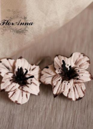 Сережки "шоколадні гладіолуси"