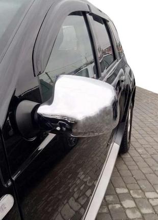 Накладки на зеркала (2 шт) v-2 omsaline - итальянская нержавейка для renault sandero 2007-2013 гг