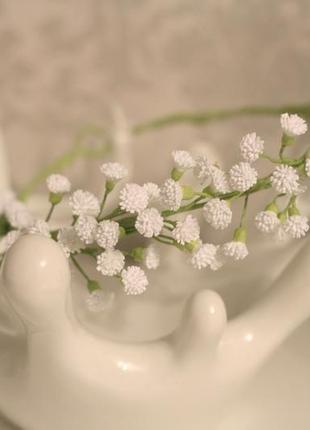 Весільний вінок з квітами "казкова гіпсофіла"4 фото