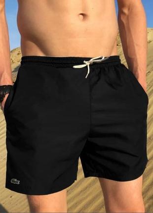 Пляжні шорти lacoste (чорні)1 фото
