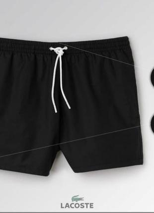 Пляжні шорти lacoste (чорні)4 фото