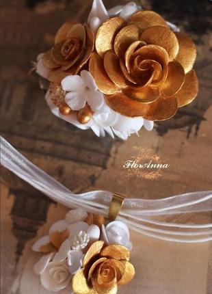 Кулон і шпилька брошка з квітами "бароко"2 фото