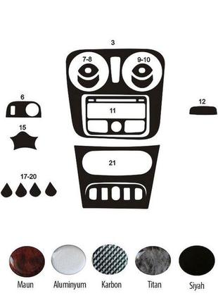 Накладки на панель (meric, туреччина) дерево для dacia sandero 2013-2020 рр