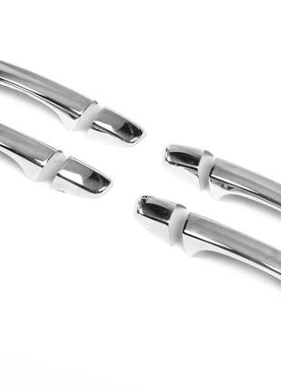 Накладки на ручки (4 шт, нерж) omsaline - італійська нержавійка для skoda fabia 2014-2021 рр