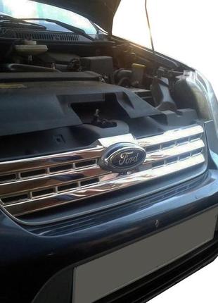 Накладки на переднюю решетку (нерж.) carmos - турецкая сталь для ford connect 2010-2013 гг