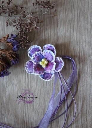 Кулон квітка "фіолетова фіалка"2 фото