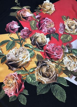 Красивый шелковый платок с цветами levi d'or6 фото
