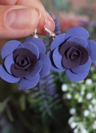 Фіолетовий набір прикрас ручної роботи сережки і кулон "лавандові відтінки"7 фото
