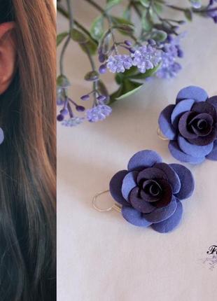 Фіолетовий набір прикрас ручної роботи сережки і кулон "лавандові відтінки"3 фото