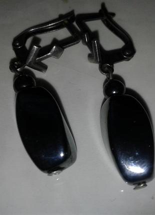 Сережки  гематит 5