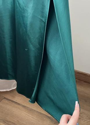 Зелене атласне плаття зелена сукня атласна4 фото